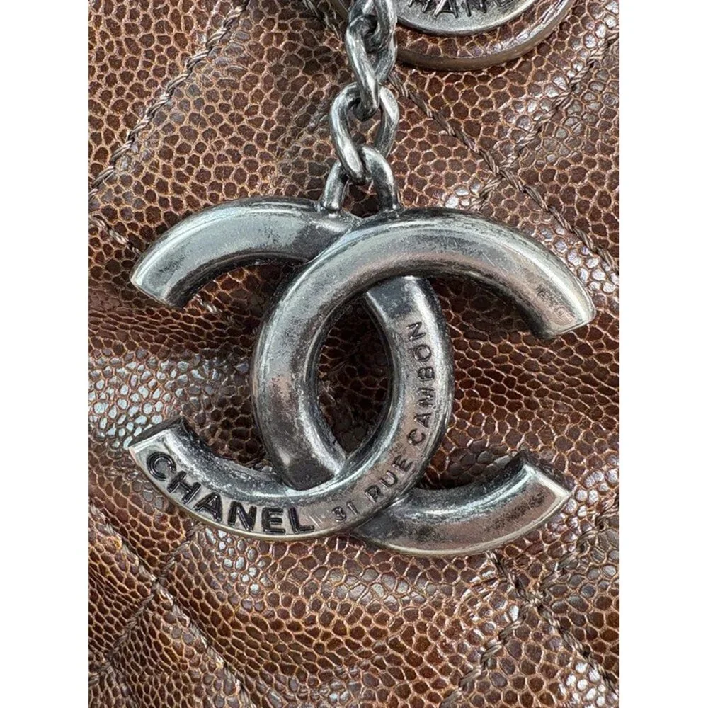 CHANEL Brown Caviar Coco Handle Large SHW - Picture 13 of 15